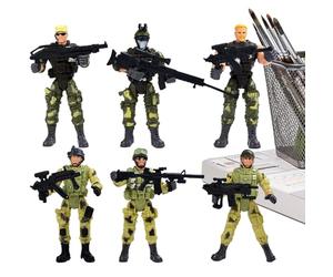 Figuras de soldado - Figuras de acción ABS de 3,54 pulgadas, juego de historia de 6 piezas para coleccionar | Juego de grupo para desarrollar habilidades sociales, colección de modelos educativos de