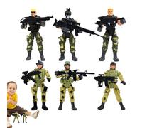 Figuras de soldados - Juego de coleccionista de 6 piezas | Mini figuras de acción seguras, soldados de juguete educativos para niños, mejora de habilidades, material resistente, juego imaginativo