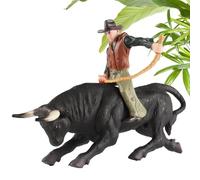Figuras de torero español - Mini figuras de acción de rodeo de ganado, juego de juguetes realistas de equitación, figura de animales de colección para jugar y exhibir | Juguete para ga