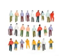 Figuras de tren de ferrocarril de bricolaje, 25/100 piezas, modelos pintados mixtos para decoración de escenas y proyectos de paisaje al aire libre (25 piezas)