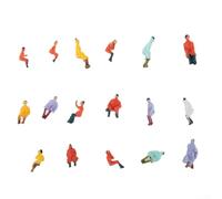 Figuras de viajero sentadas de plástico, 100 piezas, escala 87 para vagones, autobuses, casas y escenas de modelo para representar multitudes o pasajeros (200 piezas)