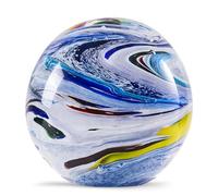 Figuras de vidrio soplado a mano con diseño de planeta bola para regalo de cumpleaños (estrella blanca)