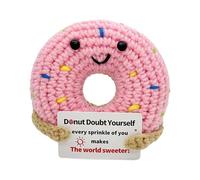 Figuras Decoracion de Salones Beignet au crochet fait main, mignon, tricoté, inspirant, positif, décoration de bureau, fournitures de fête, bas de Noël, 1 pièce (One Size)