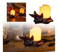 Figuras Decoracion de Salones Illuminez votre Halloween avec notre lampe bougie chauve-souris lumineuse - parfaite pour les fêtes et les maisons ! (Black, 10.5x8.5x6cm)