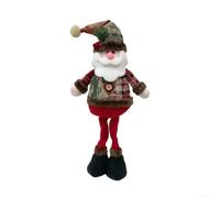 Figuras decorativas de Navidad que incluyen muñeco de nieve, reno y Papá Noel con diseño detallado a cuadros para decoración del hogar de temporada (los ancianos)