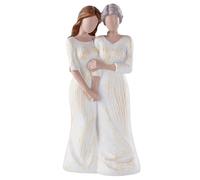 Figuras Decorativas Madre e Hija, Mamá, Escultura Pintada a Mano,Regalos Emotivos para el Día de la Madre y Cumpleaños, Celebrando el Amor Incondicional,decoración del hogar(20x9x5cm)