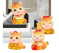 Figuras del año del caballo | 4 piezas decorativas de resina símbolo de éxito 2026, juguete de año nuevo chino, figuras de caballo pequeño | para cumpleaños, Navidad, hogar, mujeres, hombres