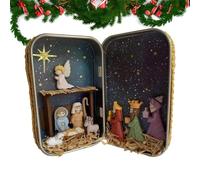 Figuras del Belén de Woodena - Figuras del Belén de Navidad, figuras de las estatuas de escena Jesús | Decoración para Belén para Belén, Figuras Artesanías de Woodena para Belén para Decoración