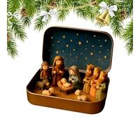 Figuras Del Nacimiento En Lata,Decoración Del Nacimiento De Jesús De Tamaño De Bolsillo - Decoraciones De Belen Para Navidad - Para Iglesia Hogar Sala Dormitorio Estudio Estantería Escritorio