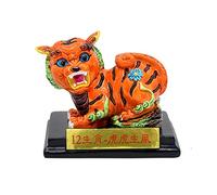 Figuras del zodiaco chino Feng Shui pintadas a mano Horóscopo chino Animal Resina Multicolor Figuras coleccionables Decoración de mesa Estatua W4227-Tiger