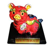 Figuras del zodiaco chino Feng Shui pintadas a mano Horóscopo chino Animal Resina Multicolor Figuras coleccionables Decoración de mesa Estatua W4227-Pig