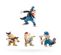 Figuras Disney Bullyland - Set de 3 cerditos Que Incluye: Lobo, Herramientas, Viloin y Flauta - Sin PVC Poner en la Tartas de cumpleaños
