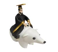 Figuras divertidas - Qin Shi Huang Montando oso polar | Hecho a mano abstracto miniatura coleccionable | Modelo pequeño de juguete para adolescentes adultos sala de estar, dormitorio, estudio