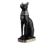 Figuras egipcias de gatos diosas Bastet, resina, adorno, negro | Figuras egipcias de gatos diosas Bastet, decoración de escritorio, decoración del hogar, recuerdos, regalo