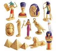 Figuras egipcias - Juego de juguetes antiguos de Egipto, decoración de estanterías, colección creativa | Figuras decorativas educativas cognitivas para niños femeninas para hombres Proyectos escolares