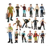Figuras en miniatura de granjero y pastor para maquetas de trenes, construcción de PVC diseñadas para diseños ferroviarios y dioramas temáticos de granja (ZQ714)