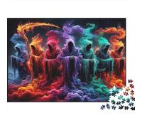 Figuras Encapuchadas Místicas Puzzle de 1000 Piezas Material Papel Adultos Escena Fantasía Colorida Juego de Puzzle 1000 Piezas Familia Relajación Regalo 70x50cm/1000pcs