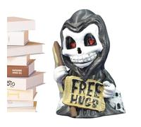 Figuras esqueletos coleccionables, figuras esqueletos de terror | Figuras coleccionables con campana | Horror lindo Unique Resin Skull Collectibles Memorial para el hogar, dormitorio, cumpleaños