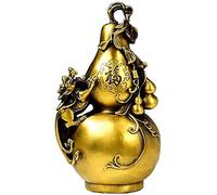 Figuras Estatua China Wu Lou/Hu Lu Ornamentos Chinos con Talla de Talla y Dinero Escultura de Rana Decoración del hogar Buena Suerte atrayendo Riqueza 506 (Color: b)