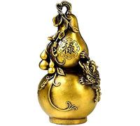 Figuras Estatua China Wu Lou/Hu Lu Ornamentos Chinos con Talla de Talla y Dinero Escultura de Rana decoración del hogar Buena Suerte atrayendo Riqueza 506 (Color: a)