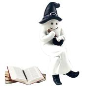 Figuras fantasmas de Halloween, estatua fantasma, decoración de Halloween | Escultura fantasma Decoraciones de otoño Figura de sentado | Figura decorativa de halloween, decoración de mesa