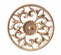 Figuras florales talladas en madera natural, únicas, para esquinas, marcos, puertas y muebles. Adorno decorativo de madera tallada, 12 cm x 12 cm.
