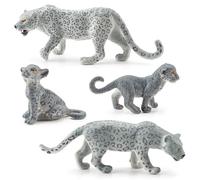 Figuras genéricas de Leopardo de Nieve - Modelos Animales Highland, Pastel Realista | Figuras de Juguetes de Fauna Educativa para Les para, portadores de de Colección Impermeables resis