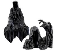 Figuras góticas de resina, paquete de 2, esculturas del Señor Oscuro y la Parca, decoración de Halloween y Academia oscura para el hogar/jardín (regalo coleccionable único)