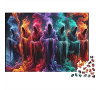 Figuras misteriosas con Capas Coloridas Puzzle de 1000 Piezas Papel para Adultos Estilo artístico de fantasía Juego de Puzzle 1000 Piezas Relajación Decoración hogar 38x26cm/1000pcs