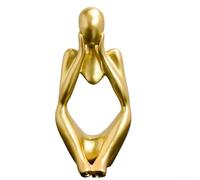 Figuras modernas de resina abstractas para decoración del hogar, arte de estilo nórdico para estantes, mesas o esquinas (dorado C)