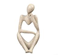 Figuras modernas de resina, estatua de pensamiento abstracto, decoración nórdica del hogar para sala de estar, estante, decoración de mesa, acabado dorado (arenisca B)