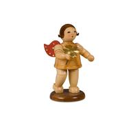 Figuras Navideñas Ángel Natural Sin Corona Y Oro Hoja de Trébol Altura 6,5cm