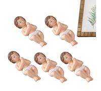 Figuras Niño Jesús en Pesebre Coleccionable de Niños de Resina con Cuna de | Figuras Navideñas para Belén Para Estante Libros Chimenea Repisa Estantería Centro de Mesa B