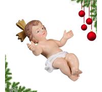 Figuras Niño Jesús en Pesebre de Resina Niños Coleccionables con Cuna de | Figuras Belén Para Estante Libros Chimenea Repisa Estantería Centro de Mesa Do