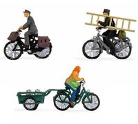 Noch H0 Figuras de Ciclista, Juego de Figuras de plástico, 3 Piezas de Modelo de Carril Accesorios para el Ancho de vía H0 en Escala 1:87