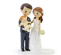 Figuras para Tarta de Boda, Modelos Divertidos y Románticos, 17 cm de Altura, Polirresina Pintada a Mano, Decoración Pastel Nupcial o Regalo para Novios, Regalantes (Figura con bebé)