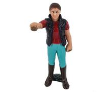 Figuras pintadas de granjero y pastor a escala HO, modelo de personas de PVC para trenes y dioramas, accesorios realistas de escena de granja de pie, personajes coloreados a mano para riel modelo (ZQ