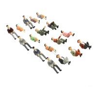 Figuras pintadas sentadas a escala 1:32 G, modelo de personas para tren, tren, tren, pistas, escenas, construcción, plataforma, decoración de jardín, paquete de 50