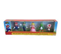 Figuras Super Mario Luigi Peach Yoshi Toad x5 Pack Oficial Jakks Nuevo Sellado