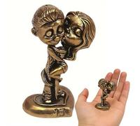 Figuras vintage de latón para parejas, el mejor regalo romántico de compromiso para marido y esposa, estatua de amor, escultura de parejas, regalos del día de San Valentín para ella, él, aniversario