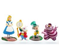 Figuras y Muñecos Disney Bullyland - Alicia en el País de Las Maravillas | Alicia, Conejo Blanco, Sombrerero Loco y Gato de Cheshire | Figuras Disney Colección Personajes