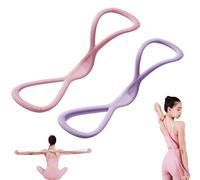 Figure 8 Exercise Bands for Women Men, 8 Shaped Resistance Rubber Band for Arms, Exercise Bands for Strength Training (Purple+Pink)