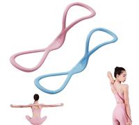Figure 8 Exercise Bands for Women Men, 8 Shaped Resistance Rubber Band for Arms, Exercise Bands for Strength Training (Blue+Pink)