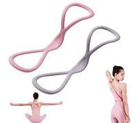 Figure 8 Exercise Bands for Women Men, 8 Shaped Resistance Rubber Band for Arms, Exercise Bands for Strength Training (Gray+Pink)