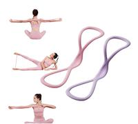 Figure 8 Resistance Band, Figure 8 Exercise Bands for Women Men, Fullbody Yoga Pulling Rope with Handles for Working out, Arm, Chest Expander, Back Training Elastic Ropes (25lbs+25lbs)