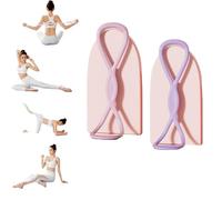 Figure 8 Resistance Bands with Handles - Unbreakable Chest Expander for Arms/Back, Luminous Fitness Band Portable Muscle Trainer for Beginners to Athletes (Pink 15p+Purple 25p)