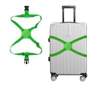 Figure Eight - Correas de equipaje entrecruzadas con bandas elásticas y hebilla de liberación rápida para sujetar de forma segura bolsas de lona y maletas (verde)