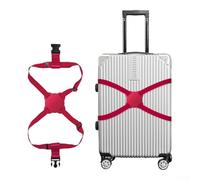 Figure Eight - Correas de equipaje entrecruzadas con bandas elásticas y hebilla de liberación rápida para sujetar de forma segura bolsas de lona y maletas (rojo)