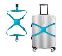 Figure Eight - Correas de equipaje entrecruzadas con bandas elásticas y hebilla de liberación rápida para sujetar de forma segura bolsas de lona y maletas (azul)