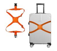 Figure Eight - Correas de equipaje entrecruzadas con bandas elásticas y hebilla de liberación rápida para sujetar de forma segura bolsas de lona y maletas (naranja)